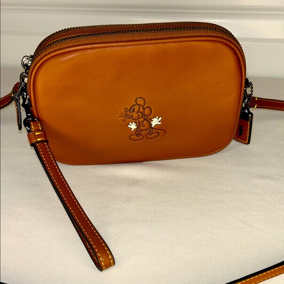Coach X Disney Brown Crossbody / Clutch Bag Mickey Mouse Design Limited Edition - Picture 3 of 16